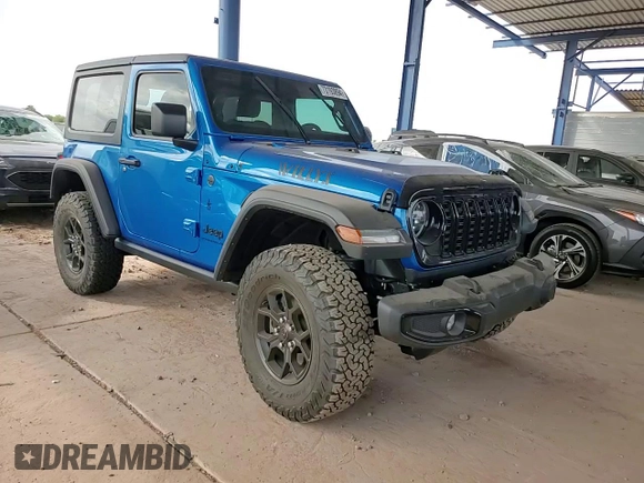 2024 Jeep Wrangler Sport S with VIN 1C4PJXAN8RW169420, listed as a Copart auction lot 62593945 with 5,164 mi miles and Salvage title. Bid and sale history available at DreamBid. Image 10.