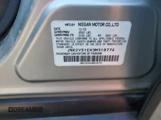 2003 Infiniti G35 w/Leather with VIN JNKCV51EX3M318774, listed as a Copart auction lot 76912684 with 173,249 mi miles and Salvage Title. Bid and sale history available at DreamBid. Image 14.