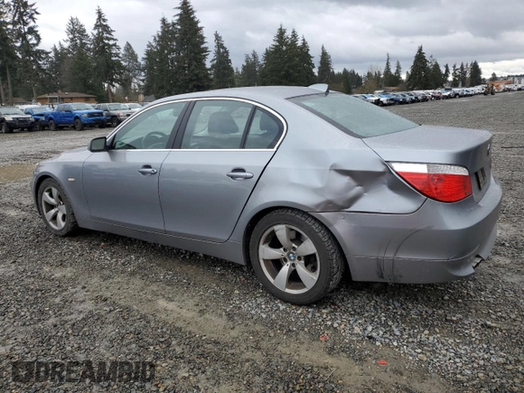 2007 BMW 5 Series 525i with VIN WBANE53587CW65729, listed as a Copart auction lot 50196855 with 178,956 mi miles and Salvage Title. Bid and sale history available at carsss.com. Image 2.
