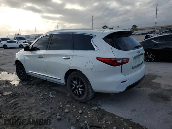 2013 Infiniti JX35 with VIN 5N1AL0MN1DC302186, listed as a Copart auction lot 78992414 with 190,935 mi miles and Salvage Title. Bid and sale history available at carsss.com. Image 2.