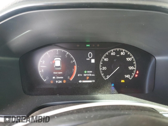 2024 Honda CR-V EX-L with VIN 2HKRS3H72RH317878, listed as a Copart auction lot 43935865 with 21,518 mi miles and Salvage Title. Bid and sale history available at DreamBid. Image 9.