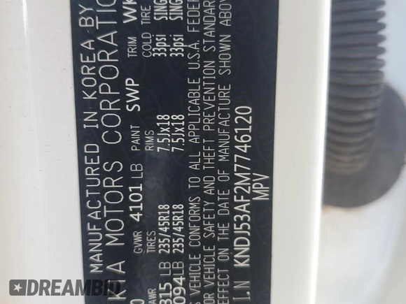2021 Kia Soul Turbo with VIN KNDJ53AF2M7746120, listed as a Copart auction lot 86768504 with 46,520 mi miles and Salvage Title. Bid and sale history available at DreamBid. Image 14.
