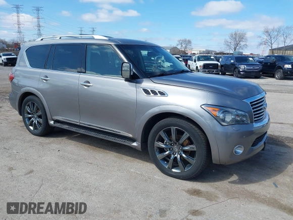 2013 Infiniti QX56 with VIN JN8AZ2NC4D9330559, listed as a IAAI auction lot 41897383 with 1 mi miles. Bid and sale history available at carsss.com. Image 1.