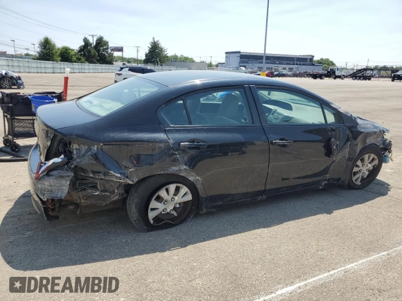 2012 Honda Civic LX z VIN 19XFB2F50CE051626, wystawiony jako Copart lot #59477235 z przebiegiem 126 225 mil mil oraz Szkoda całkowita • Salvage title. Historia ofert i sprzedaży dostępna na DreamBid. Obrazek 3.