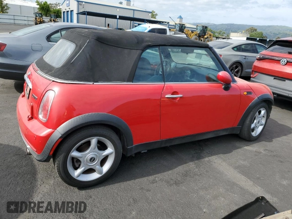 2008 MINI Convertible with VIN WMWRF33558TG18147, listed as a Copart auction lot 53547385 with 131,458 mi miles and Salvage Title. Bid and sale history available at DreamBid. Image 3.