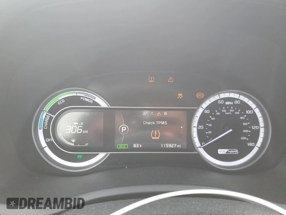2017 Kia Niro LX with VIN KNDCB3LC9H5091864, listed as a Copart auction lot 63418614 with 115,927 mi miles and Salvage Title. Bid and sale history available at DreamBid. Image 9.