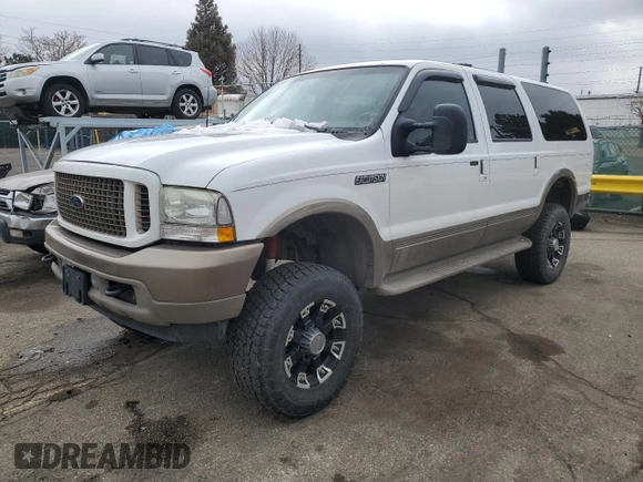 2003 Ford Excursion Eddie Bauer z VIN 1FMNU45S03EB44047, wystawiony jako Copart lot #47495395 z przebiegiem 178 415 mil mil oraz Szkoda całkowita • Salvage title. Historia ofert i sprzedaży dostępna na DreamBid. Obrazek 1.