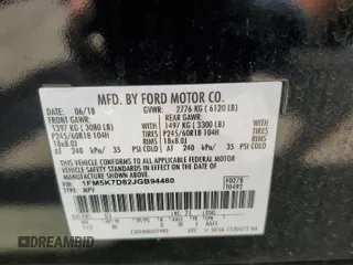 2018 Ford Explorer XLT with VIN 1FM5K7D82JGB94480, listed as a Copart auction lot 55588825 with 98,901 mi miles and Salvage title. Bid and sale history available at DreamBid. Image 13.