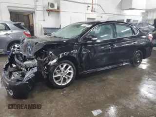 2015 Nissan Sentra SV with VIN 3N1AB7AP4FY285628, listed as a Copart auction lot 44755005 with 102,073 mi miles and Salvage Title. Bid and sale history available at carsss.com. Image 1.