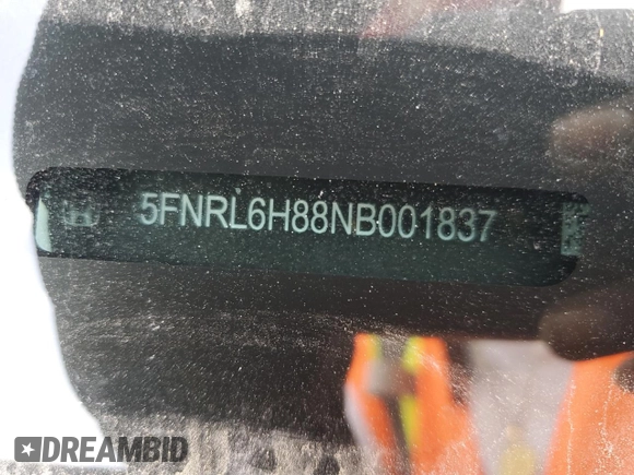2022 Honda Odyssey Touring z VIN 5FNRL6H88NB001837, wystawiony jako Copart lot #51494635 z przebiegiem 37 695 mil mil oraz Szkoda całkowita • Salvage title. Historia ofert i sprzedaży dostępna na DreamBid. Obrazek 16.