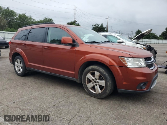 2012 Dodge Journey SXT with VIN 3C4PDDBG1CT241674, listed as a Copart auction lot 65224625 with 205,143 mi miles and Salvage title. Bid and sale history available at DreamBid. Image 4.