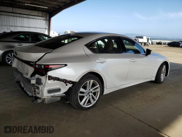 2021 Lexus IS 300 with VIN JTHCA1D25M5111064, listed as a Copart auction lot 57468785 with 18,281 mi miles and Salvage title. Bid and sale history available at DreamBid. Image 3.