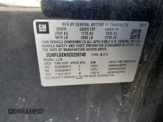 2012 Chevrolet Equinox LTZ with VIN 2GNFLGEK6C6238748, listed as a Copart auction lot 48250515 with 151,285 mi miles and Non Repairable. Bid and sale history available at carsss.com. Image 15.