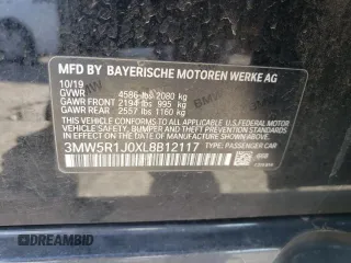 2020 BMW 3 Series 330i with VIN 3MW5R1J0XL8B12117, listed as a Copart auction lot 42361235 with 72,406 mi miles and Salvage Title. Bid and sale history available at carsss.com. Image 13.