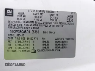 2013 Chevrolet Express Cargo с VIN 1GCWGFCA5D1105758, выставлен на аукционе IAAI как лот 42644553 с пробегом 209 801 миль миль и . История ставок и продаж доступна на DreamBid. Изображение 9.