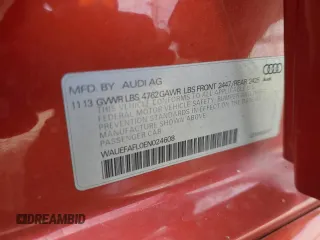 2014 Audi A4 Premium Plus with VIN WAUEFAFL0EN024608, listed as a Copart auction lot 45843405 with 136,335 mi miles and Salvage Title. Bid and sale history available at carsss.com. Image 12.