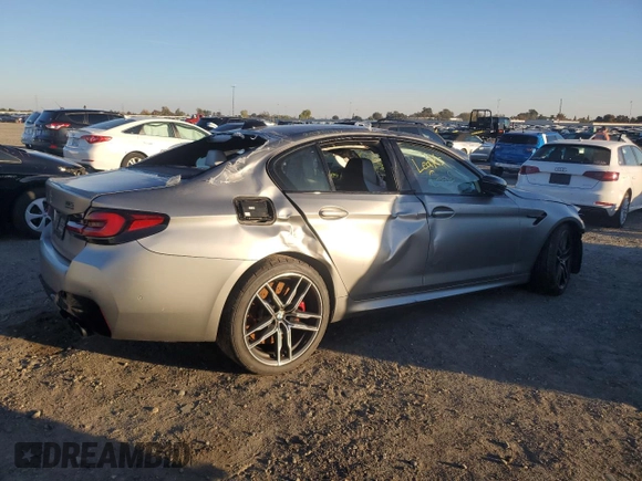 2021 BMW M5 with VIN WBS83CH0XMCH58055, listed as a Copart auction lot 79473464 with 0 mi miles and Salvage Title. Bid and sale history available at carsss.com. Image 3.