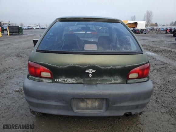 1999 Chevrolet Metro with VIN 2C1MR2268X6701369, listed as a Copart auction lot 84494354 with NaN miles and Salvage Title. Bid and sale history available at carsss.com. Image 6.