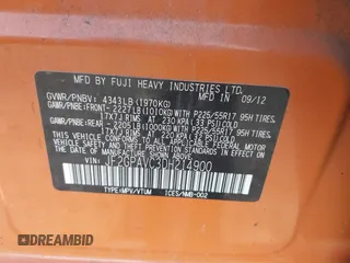 2013 Subaru Crosstrek Premium z VIN JF2GPAVC3DH214900, wystawiony jako IAAI lot #42504029 z przebiegiem 204 332 mil mil oraz . Historia ofert i sprzedaży dostępna na DreamBid. Obrazek 9.