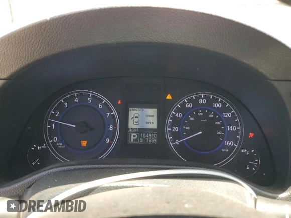 2013 Infiniti G37 Journey with VIN JN1CV6AP8DM722931, listed as a Copart auction lot 57911775 with 104,910 mi miles and Salvage title. Bid and sale history available at DreamBid. Image 9.