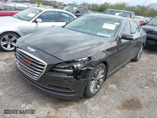 2015 Hyundai Genesis 3.8L with VIN KMHGN4JEXFU042724, listed as a IAAI auction lot 41995113 with 144,194 mi miles. Bid and sale history available at carsss.com. Image 2.