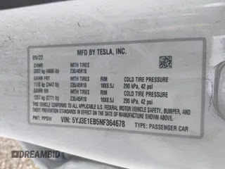2022 Tesla Model 3 Long Range with VIN 5YJ3E1EB5NF364678, listed as a IAAI auction lot 41570361 with 17,792 mi miles. Bid and sale history available at carsss.com. Image 9.