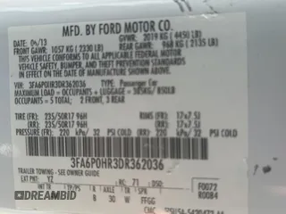 2013 Ford Fusion SE with VIN 3FA6P0HR3DR362036, listed as a Copart auction lot 61274745 with 144,276 mi miles and Clean title. Bid and sale history available at DreamBid. Image 10.