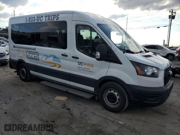 2021 Ford Transit with VIN 1FDAX2CG2MKA23709, listed as a Copart auction lot 74054214 with 105,503 mi miles and Salvage Title. Bid and sale history available at DreamBid. Image 4.