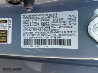 2021 Honda CR-V EX-L with VIN 5J6RW1H89MA014334, listed as a Copart auction lot 43514695 with 52,018 mi miles and Salvage Title. Bid and sale history available at carsss.com. Image 13.