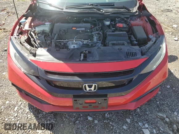 2019 Honda Civic Sedan Sport with VIN 2HGFC2F80KH604206, listed as a Copart auction lot 51658615 with 75,195 mi miles and Salvage Title. Bid and sale history available at carsss.com. Image 12.