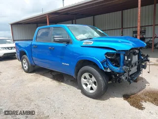 2025 Ram 1500 Big Horn with VIN 1C6SRFFP2SN562047, listed as a IAAI auction lot 42087415 with 27,583 mi miles. Bid and sale history available at carsss.com. Image 1.