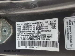 2010 Honda CR-V LX z VIN 5J6RE4H34AL048979, wystawiony jako Copart lot #55351915 z przebiegiem 271 884 mil mil oraz Szkoda całkowita • Salvage title. Historia ofert i sprzedaży dostępna na DreamBid. Obrazek 13.