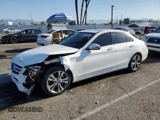 2018 Mercedes-Benz C with VIN 55SWF4JB2JU280151, listed as a Copart auction lot 52214645 with 94,386 mi miles and Salvage Title. Bid and sale history available at carsss.com. Image 1.