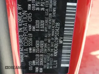 2023 Kia EV6 GT-Line z VIN KNDC4DLC9P5114218, wystawiony jako Copart lot #60671785 z przebiegiem 15 297 mil mil oraz Szkoda całkowita • Salvage title. Historia ofert i sprzedaży dostępna na DreamBid. Obrazek 13.