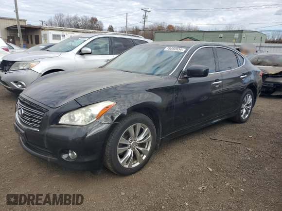 2012 Infiniti M37 with VIN JN1BY1AR5CM393630, listed as a Copart auction lot 79392034 with 312,452 mi miles and Salvage Title. Bid and sale history available at carsss.com. Image 1.