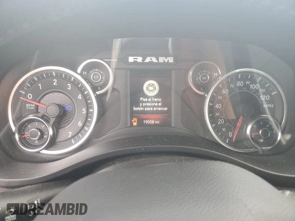 2023 Ram 1500 Big Horn with VIN 1C6SRFBT2PN549406, listed as a Copart auction lot 68813724 with 19,058 mi miles and Salvage Title. Bid and sale history available at carsss.com. Image 9.