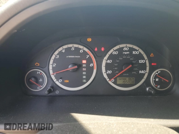 2005 Honda CR-V EX with VIN SHSRD78835U309803, listed as a Copart auction lot 54749835 with 195,808 mi miles and Salvage Title. Bid and sale history available at DreamBid. Image 9.