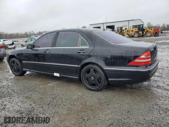 2002 Mercedes-Benz S-Class 6.0L with VIN WDBNG78J12A229046, listed as a Copart auction lot 81470214 with 0 mi miles and Salvage Title. Bid and sale history available at carsss.com. Image 2.
