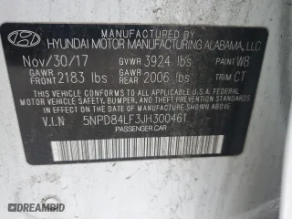 2018 Hyundai Elantra SEL with VIN 5NPD84LF3JH300461, listed as a Copart auction lot 45979805 with 166,932 mi miles and Salvage Title. Bid and sale history available at carsss.com. Image 12.