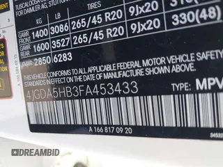 2015 Mercedes-Benz M 350 z VIN 4JGDA5HB3FA453433, wystawiony jako IAAI lot #42371270 z przebiegiem 104 393 mil mil oraz . Historia ofert i sprzedaży dostępna na DreamBid. Obrazek 9.