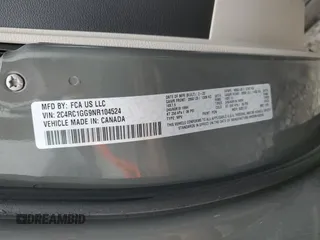 2022 Chrysler Pacifica Limited with VIN 2C4RC1GG9NR104524, listed as a Copart auction lot 54826355 with 57,709 mi miles and Salvage title. Bid and sale history available at DreamBid. Image 13.