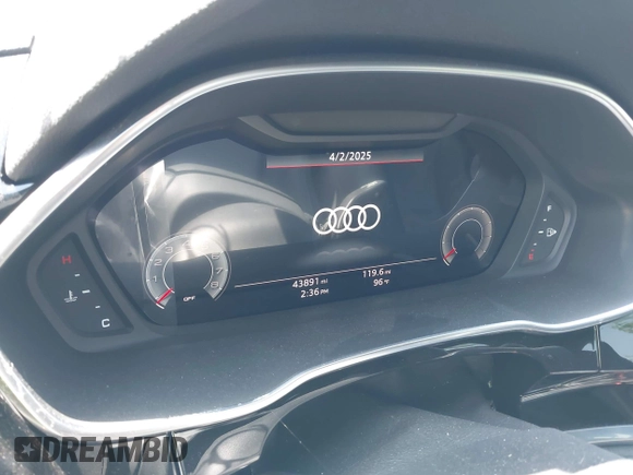 2022 Audi Q3 S line Premium Plus with VIN WA1EECF35N1063231, listed as a IAAI auction lot 41941891 with 43,891 mi miles and . Bid and sale history available at DreamBid. Image 7.