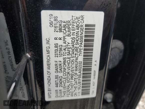 2020 Acura TLX Technology z VIN 19UUB1F55LA002332, wystawiony jako Copart lot #57669335 z przebiegiem 95 215 mil mil oraz Szkoda całkowita • Salvage title. Historia ofert i sprzedaży dostępna na DreamBid. Obrazek 13.
