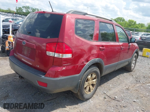 2009 Kia Borrego EX with VIN KNDJH741895030114, listed as a IAAI auction lot 42096787 with 160,062 mi miles. Bid and sale history available at carsss.com. Image 6.