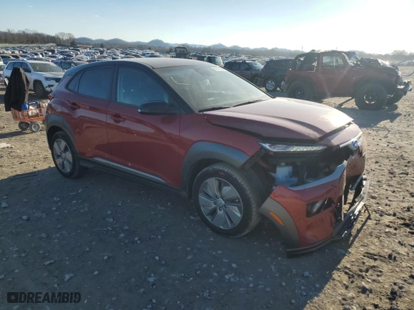 2021 Hyundai Kona Electric SEL with VIN KM8K23AG3MU130901, listed as a Copart auction lot 88971805 with 27,879 mi miles and Salvage Title. Bid and sale history available at carsss.com. Image 4.