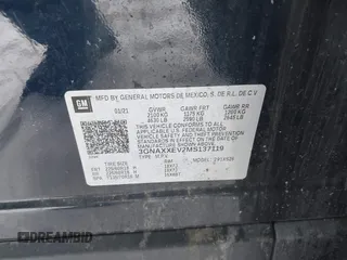 2021 Chevrolet Equinox Premier z VIN 3GNAXXEV2MS137119, wystawiony jako IAAI lot #41344057 z przebiegiem Nie podano mil oraz . Historia ofert i sprzedaży dostępna na DreamBid. Obrazek 9.
