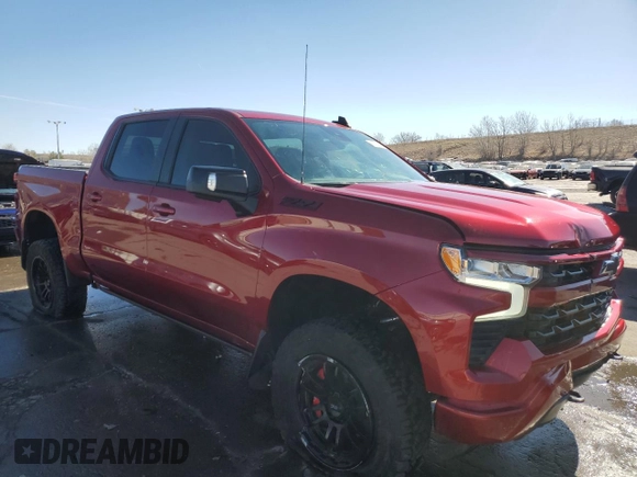 2023 Chevrolet Silverado 1500 RST with VIN 1GCUDEED8PZ206719, listed as a Copart auction lot 50555575 with 15,310 mi miles and Salvage Title. Bid and sale history available at DreamBid. Image 4.