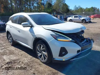 2020 Nissan Murano SL z VIN 5N1AZ2CJ9LN130579, wystawiony jako IAAI lot #41044073 z przebiegiem 74 981 mil mil oraz . Historia ofert i sprzedaży dostępna na DreamBid. Obrazek 1.