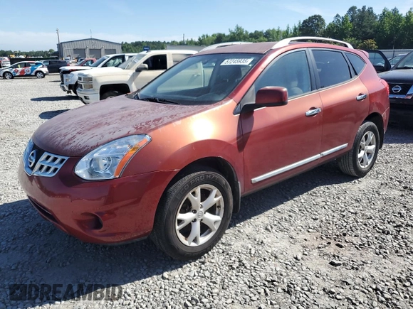 2011 Nissan Rogue SV z VIN JN8AS5MT6BW186180, wystawiony jako Copart lot #57245935 z przebiegiem Nie podano mil oraz Szkoda całkowita • Salvage title. Historia ofert i sprzedaży dostępna na DreamBid. Obrazek 1.