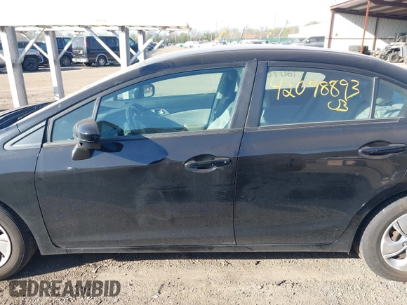 2014 Honda Civic Sedan LX with VIN 2HGFB2F55EH532657, listed as a IAAI auction lot 42098893 with 156,535 mi miles. Bid and sale history available at carsss.com. Image 14.